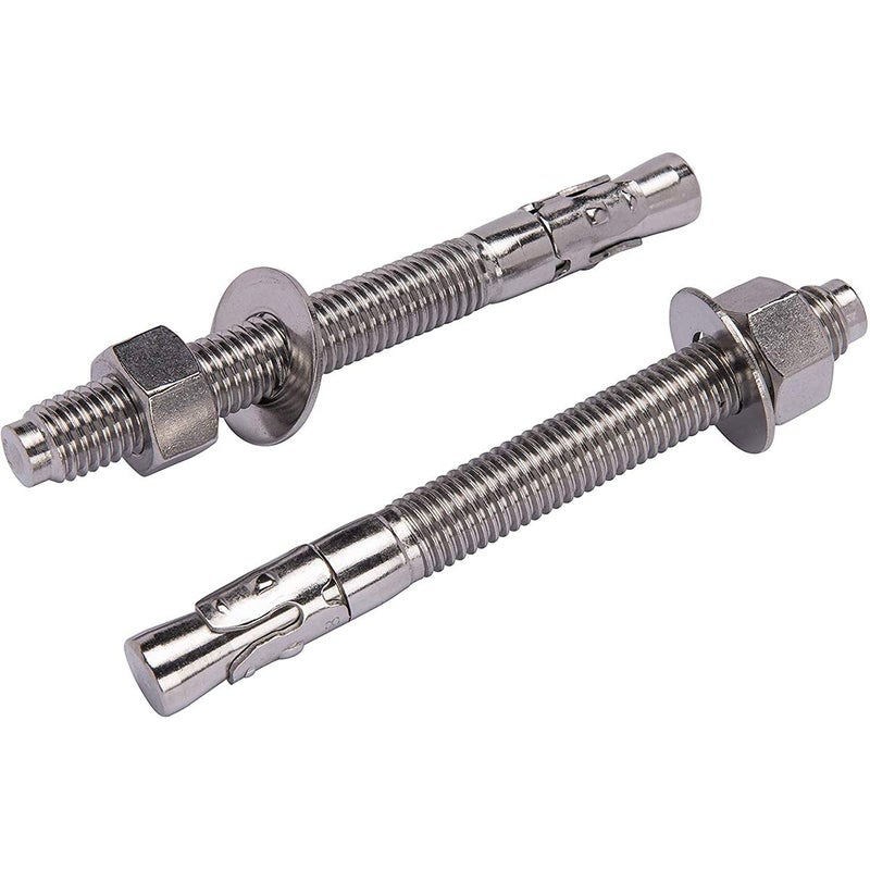 Levanco 5/16" X 6" Concrete Anchor, 304 Stainless Wedge Anchor with Excellent Anti-Rust Performance, 304(18-8) Stainless Steel Concrete Anchors and Screws Kit (10pcs) - Image 1